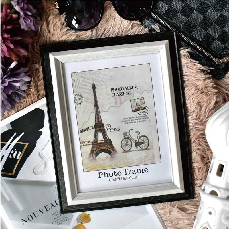 TROMSO - 巴黎撞色木紋6X8相框-黑