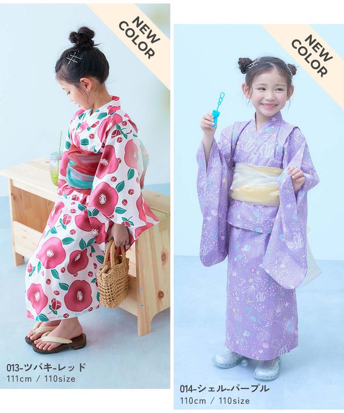 日本 devirock - 2way穿搭浴衣洋裝華麗4件組-可愛花朵-玫紅