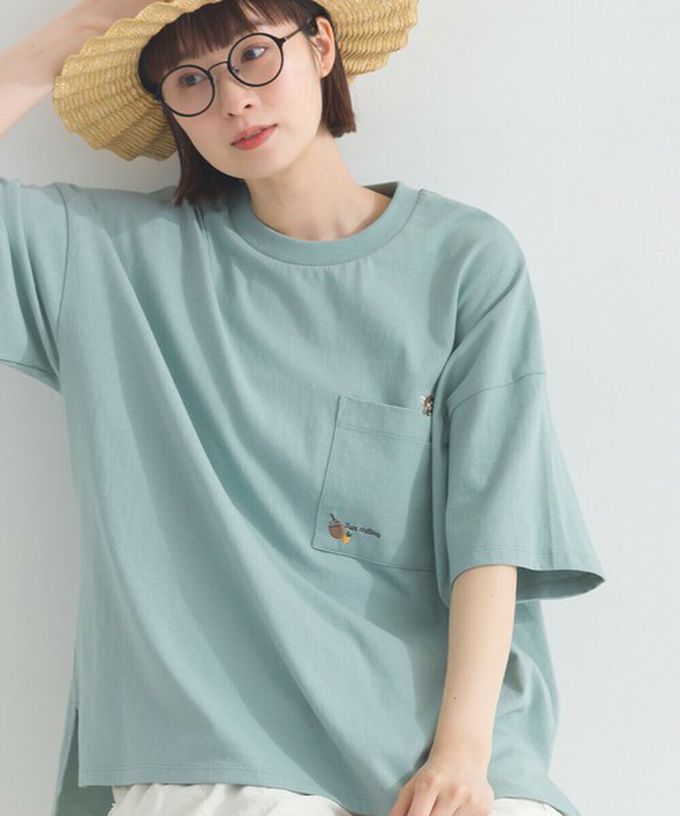 日本 Lupilien - 16OE天竺棉 俏皮刺繡五分袖上衣-花束-白