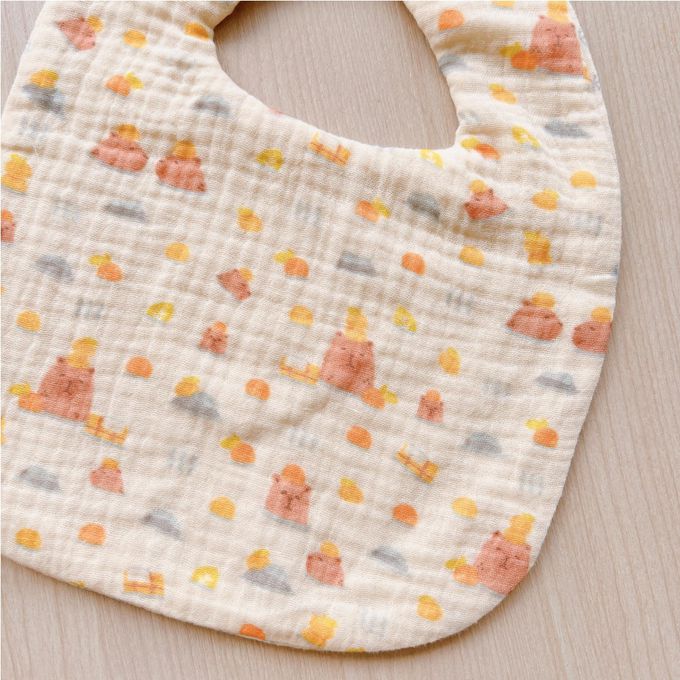 Chi-mi啾米 - 六層紗雙面手繪純棉圍兜3件組 (20.5x26.5CM)