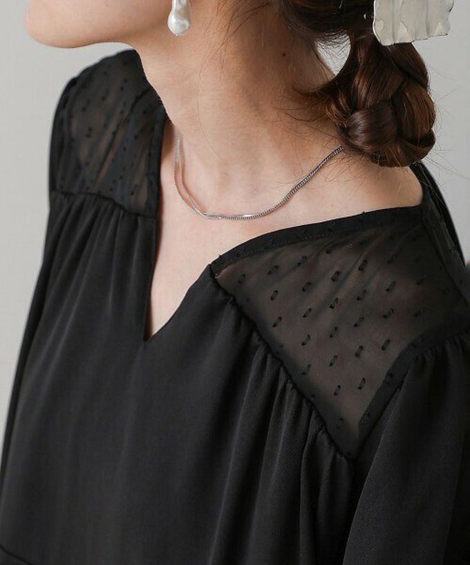 日本 Bab - 優雅蕾絲拼接背綁帶長袖洋裝-駝色