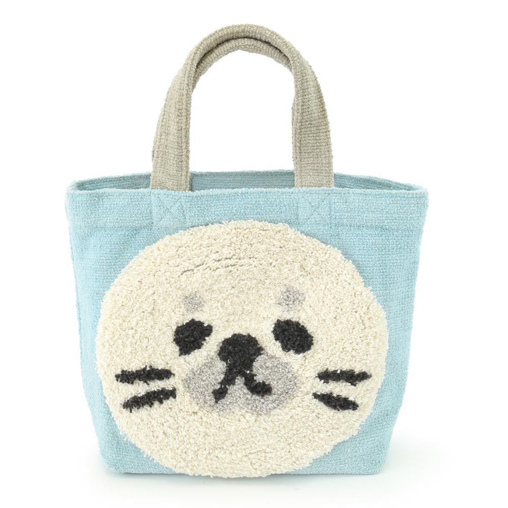 日本 TOMO - 可愛動物刺繡帆布包/提袋-小海豹 (29×21×D10cm)