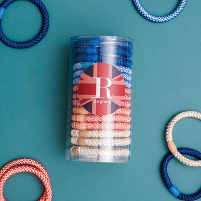 R.England 皇家髮圈 - 彈力髮束15入-奶油金粉藍