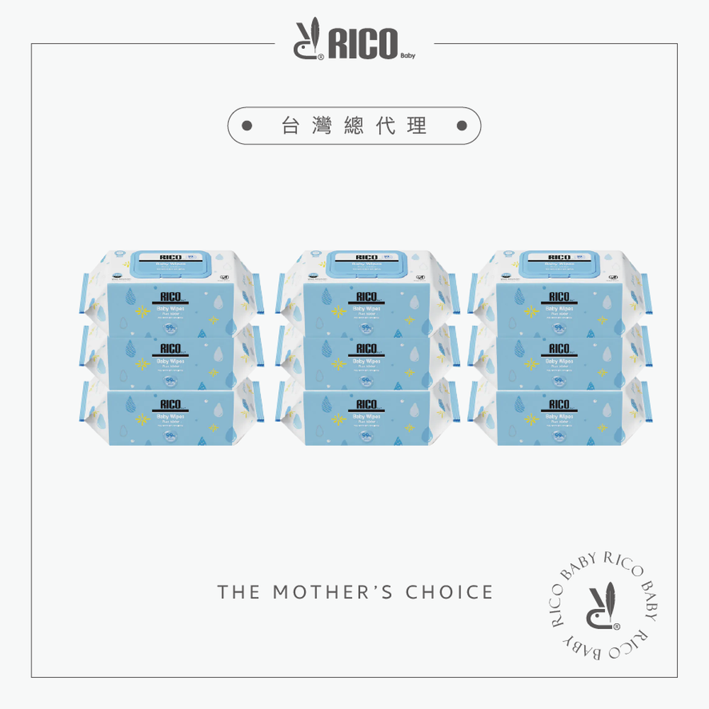 RICO baby｜金盞花極淨濕紙巾 100抽-9入