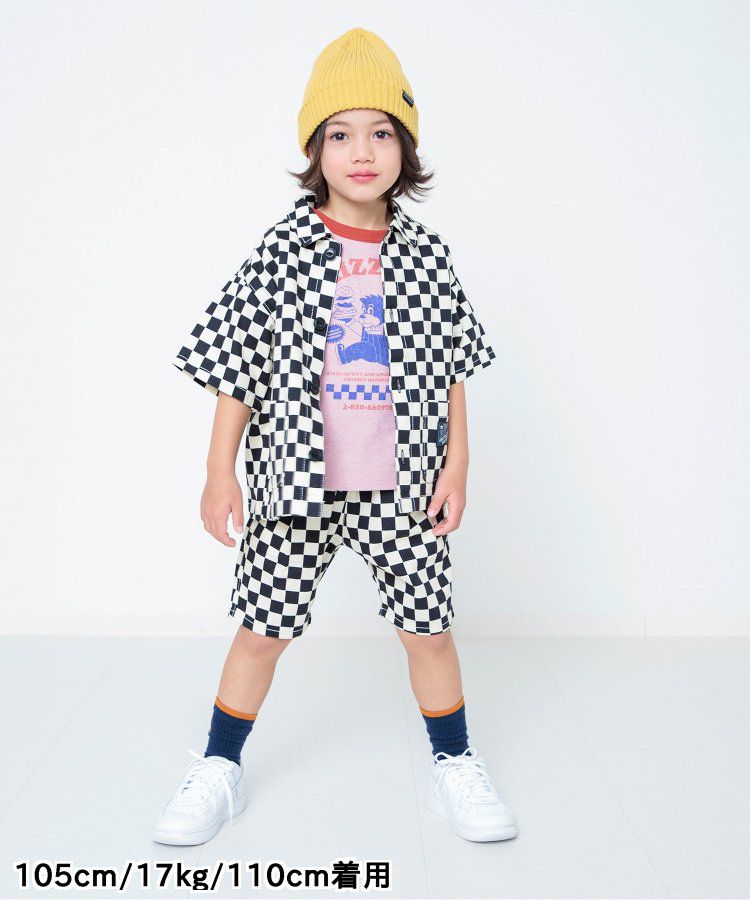 日本 BREEZE - 100%棉定番印花短褲-變形蟲-綠