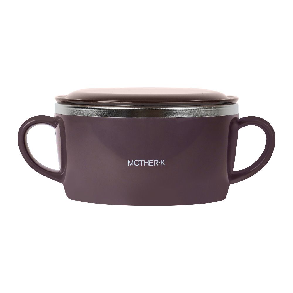 MOTHER-K - 輕奢不鏽鋼含蓋兒童餐碗2Y+-暮光紫