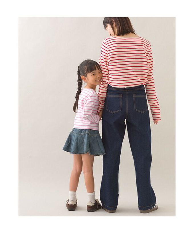 日本 OMNES - [必收款]100%棉 條紋船領長袖上衣-棕x海軍藍