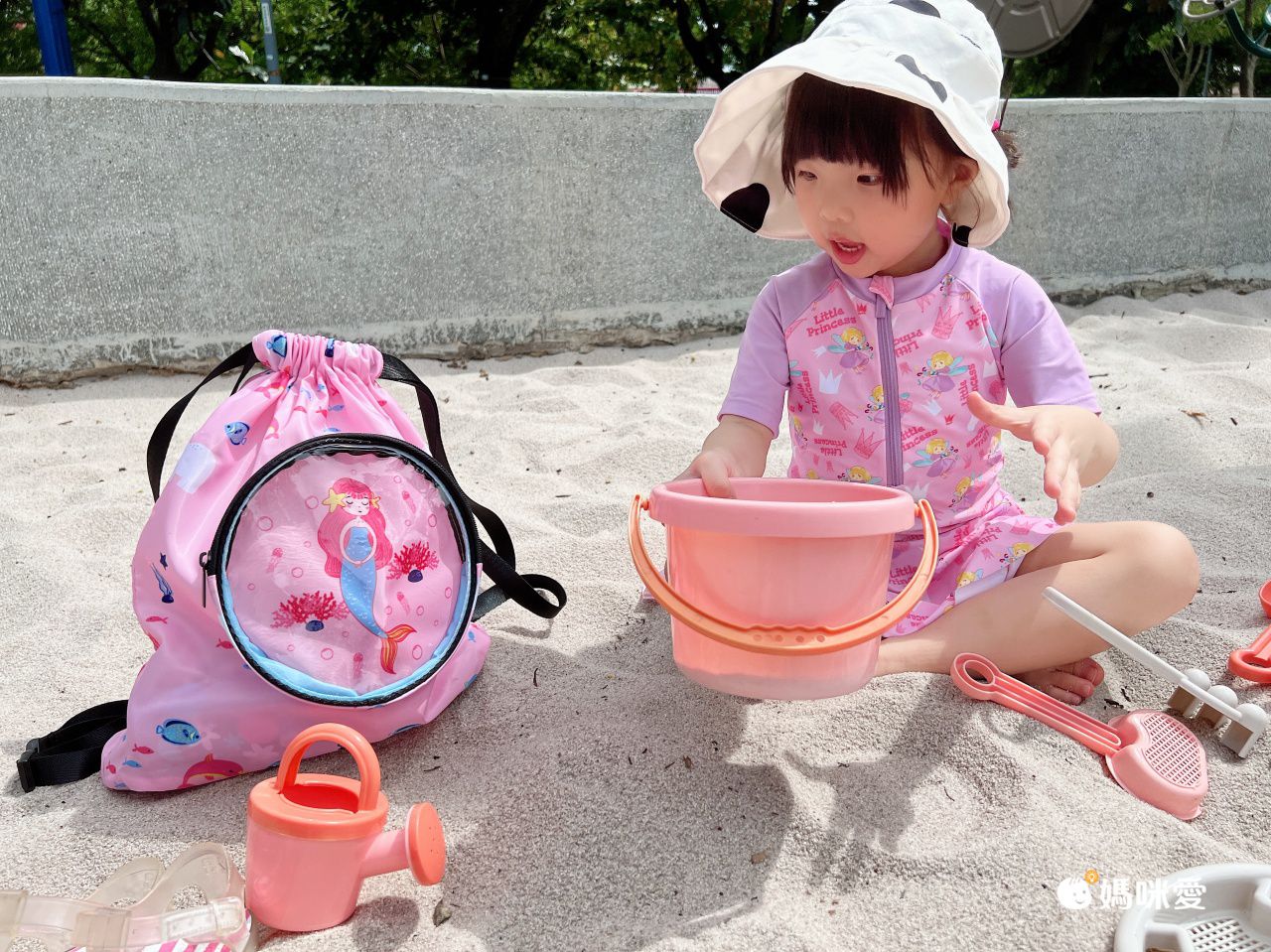 乾濕分離兒童游泳包-大鯊魚-淺藍色 (37x34x8cm)