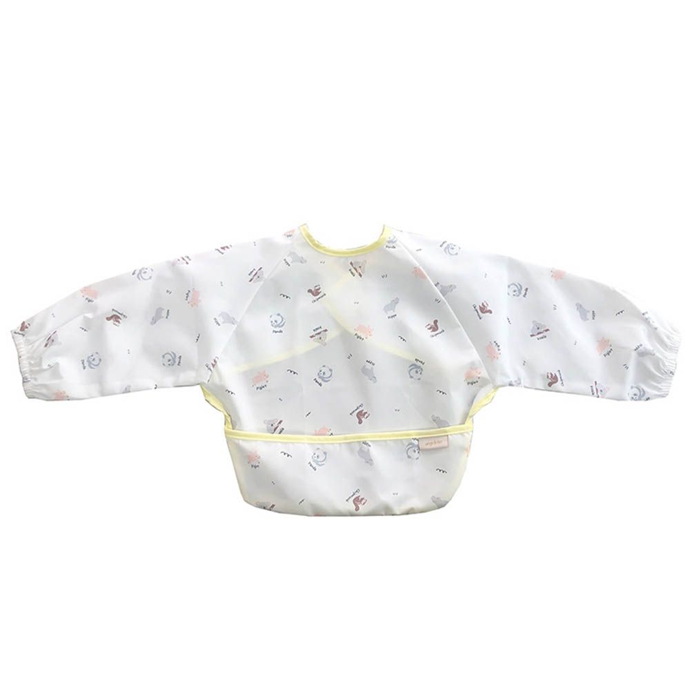 angelette長袖用餐圍兜-米白色 (W73×H32)