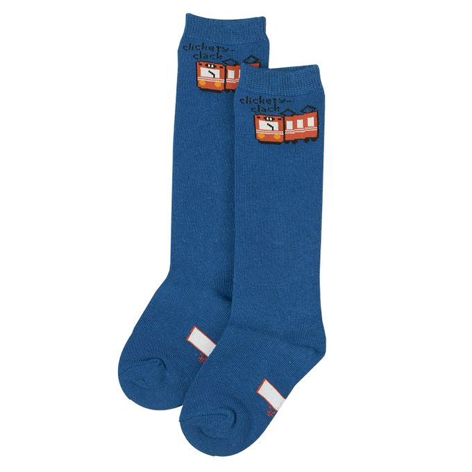 akachan honpo - 長筒襪3雙組-電車-深藍色 (9~14cm)