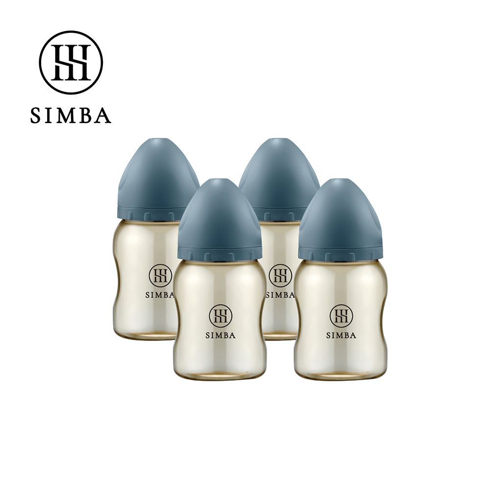 蘊蜜鉑金PPSU寬口防脹氣奶瓶4支組(200ml)-新生適用-波藍