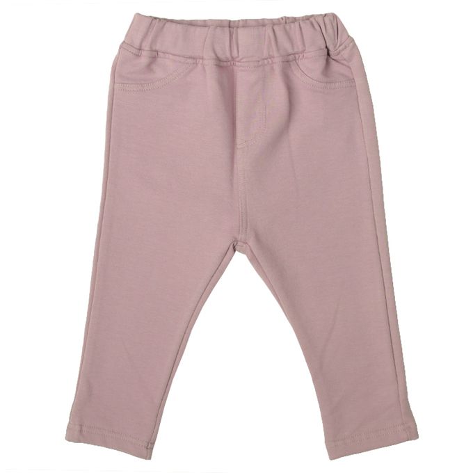 akachan honpo - 10分長經典褲 裏起毛-一般合身款-粉紅色