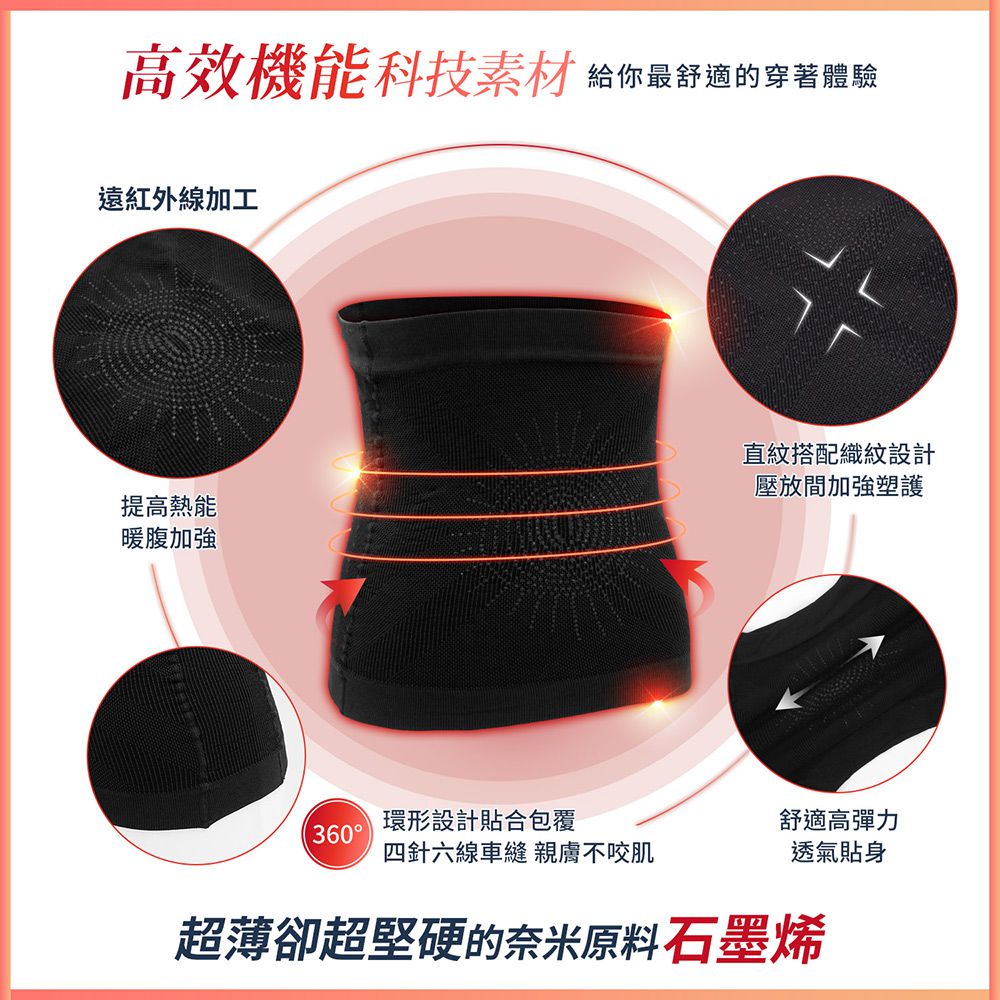 GIAT - 石墨烯遠紅外線塑腹護腰帶
