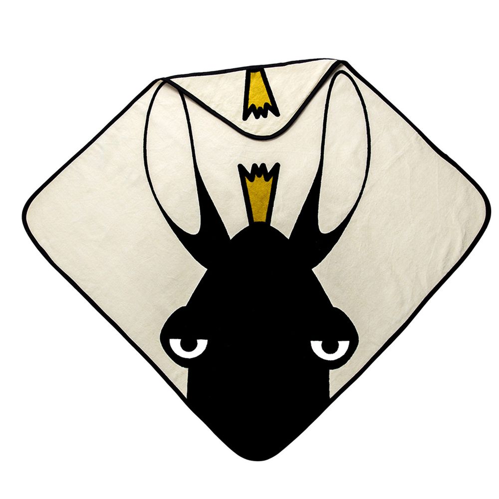 Babylivia - 有機棉連帽浴巾-麋鹿-米黃色