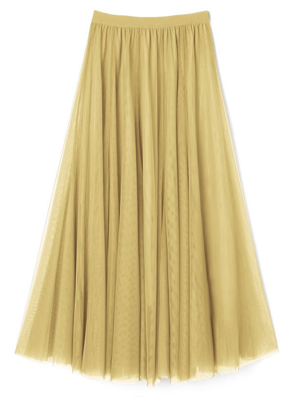 日本 GRL - 飄逸顯瘦雙層傘紗裙-灰摩卡 (M)