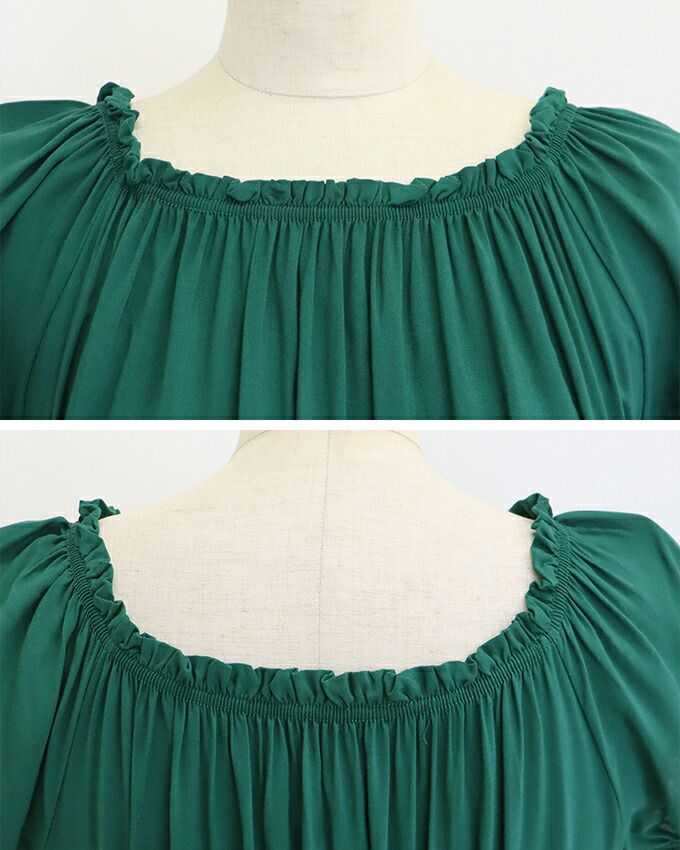 日本 BLUE EAST - 絕美平口縮腰泡泡袖洋裝-碎花-藍