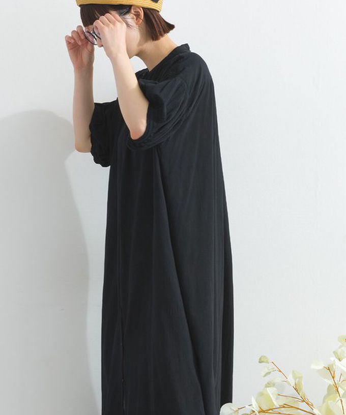 日本 Lupilien - 100%印度棉 輕盈巴里紗襯衫洋裝-淺卡其