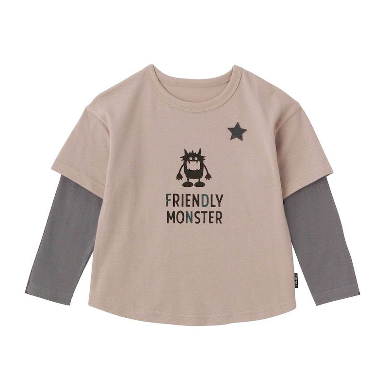 日本千趣會 - GITA 假二件清爽男孩長袖上衣-星星-藍紫