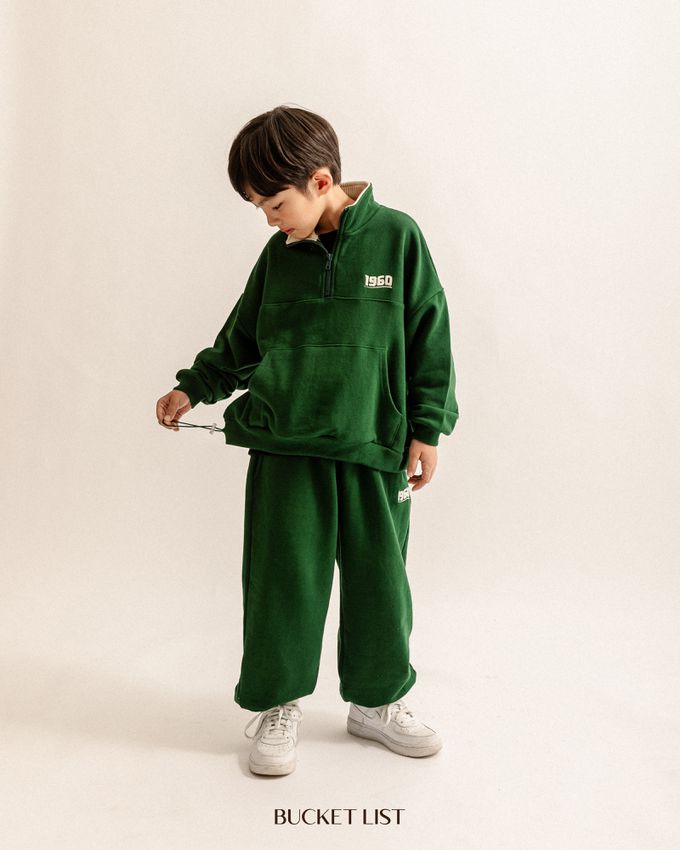 韓國 BUCKET LIST - 1960拉鏈領運動大學T-燕麥