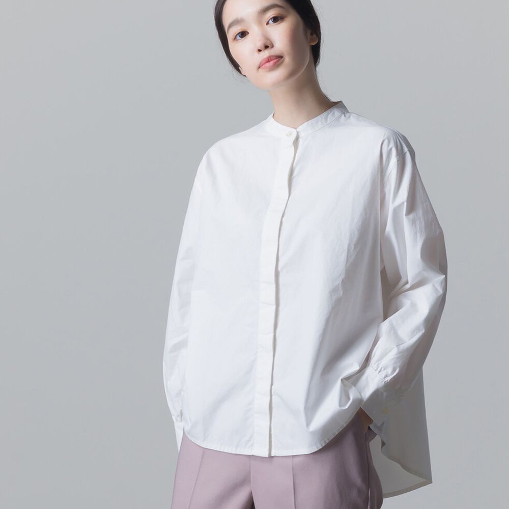 日本 OMNES - [日雜揭載] 純棉質感百搭寬版襯衫上衣-天使白 (Free size)