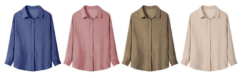 法式溫柔純色基礎長袖襯衫-咖啡色