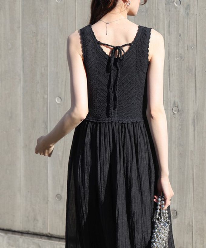 日本 Bab - 夏日氛圍鉤針縐紗背心裙-象牙白