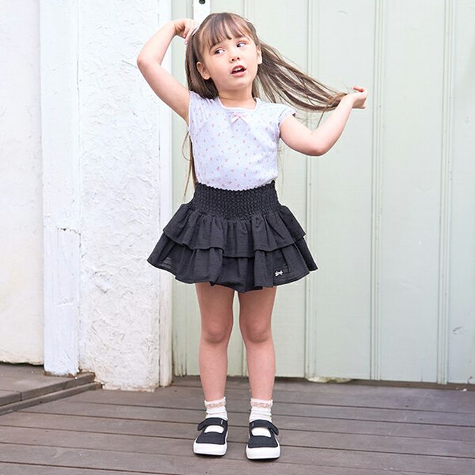 日本 Lycee mine - 100%棉 印花蕾絲滾邊短袖上衣-薄荷綠