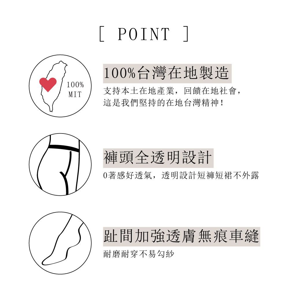 貝柔 Peilou - 全透明超彈性透膚絲襪(3雙)-素色-灰色 (臀圍80-110cm/身高145-175cm)