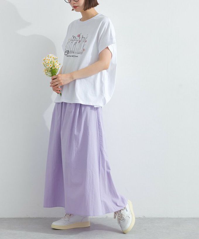 日本 Lupilien - 純棉知性印花法式袖T恤-白