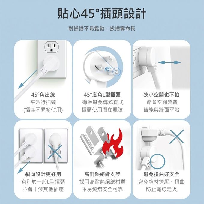 Philips 飛利浦 - 5開8插延長線 1.8M 兩入組-CHP3780 黑色