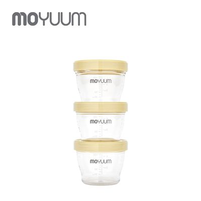 韓國 MOYUUM - TRITAN 多功能食品儲存罐-奶油黃-130ml 三件組