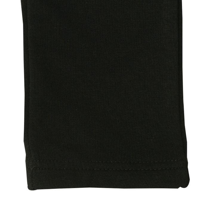 akachan honpo - 10分長經典褲 裏起毛-一般合身款-黑色