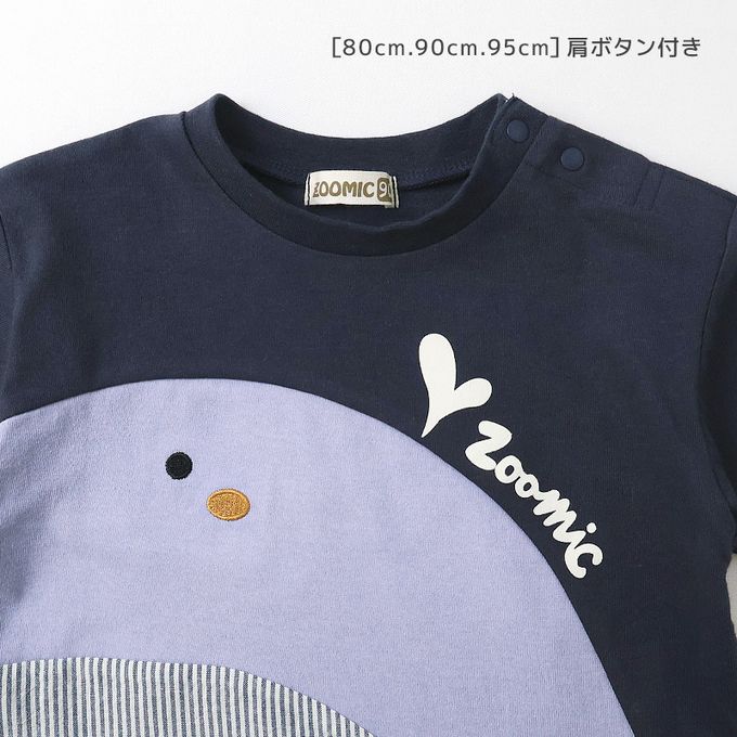 日本 ZOOLAND - 海洋印花短袖上衣-巨大鯨魚-海軍藍