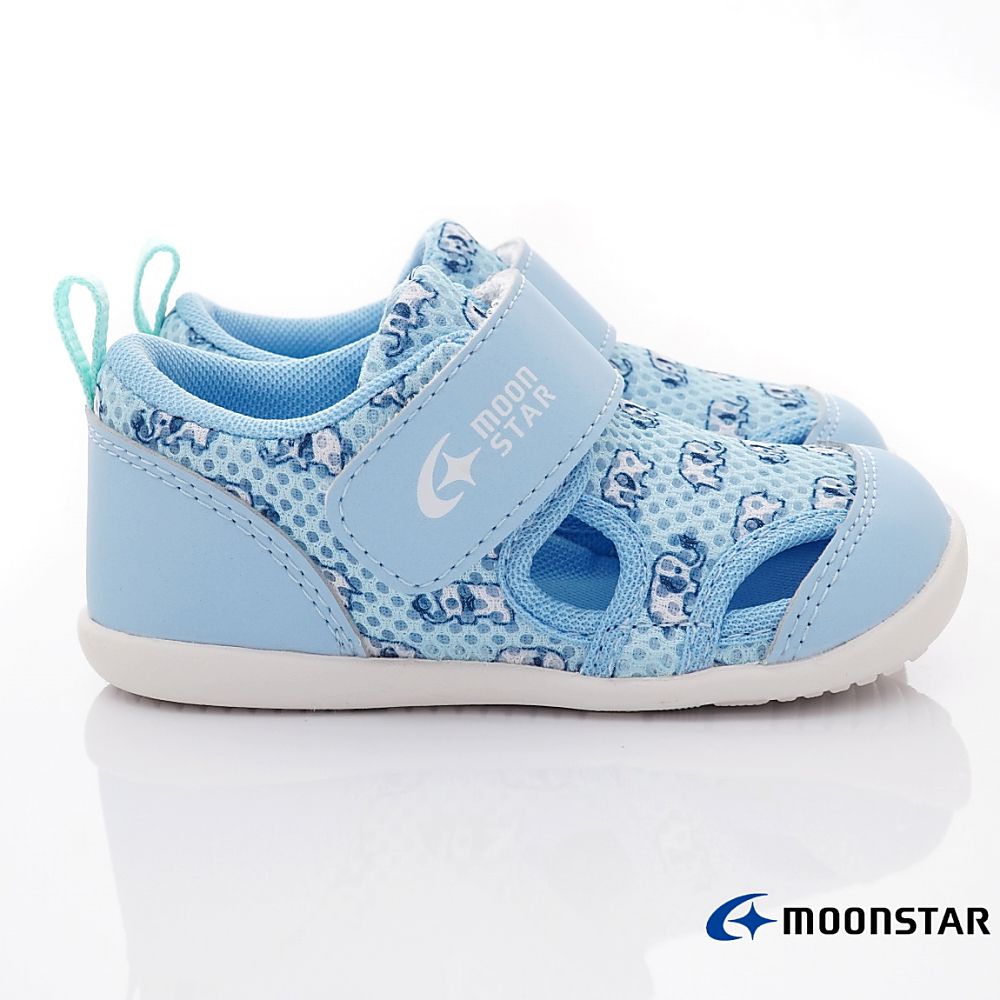 MOONSTAR日本月星 - 可愛大象寶寶機能學步鞋(寶寶段)-淺藍