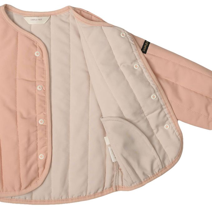 akachan honpo - 寬鬆夾克-超細纖維-桃色