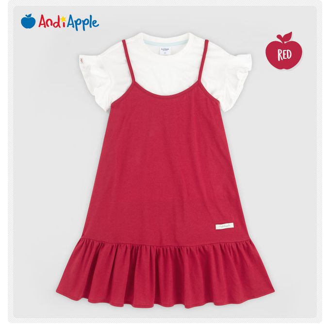 韓國 AndiApple - 兩件式細肩帶連身洋裝套裝-海軍藍