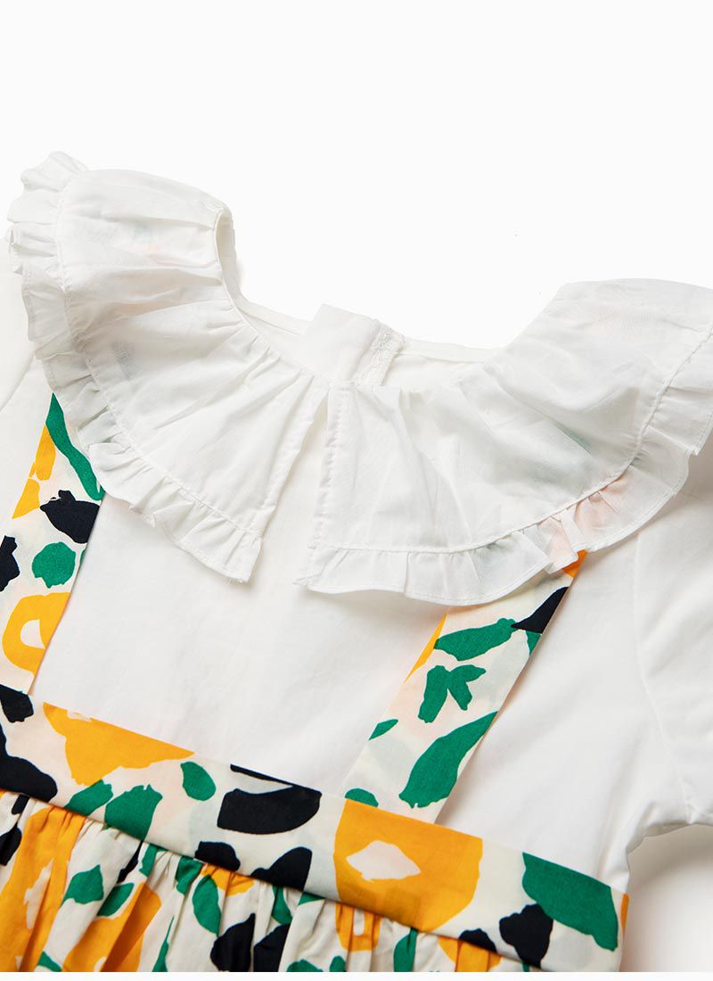 韓國 OZKIZ - (附包包)假兩件大黃花洋裝