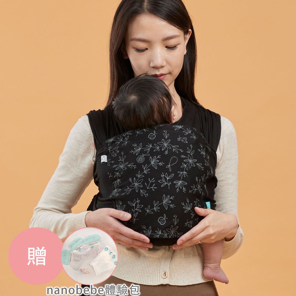 inParents - Snug 懷旅揹⼱ - 穿衣式嬰兒安撫揹巾(贈nanobebe體驗包)-標準版(適用XS–M)-自信黑