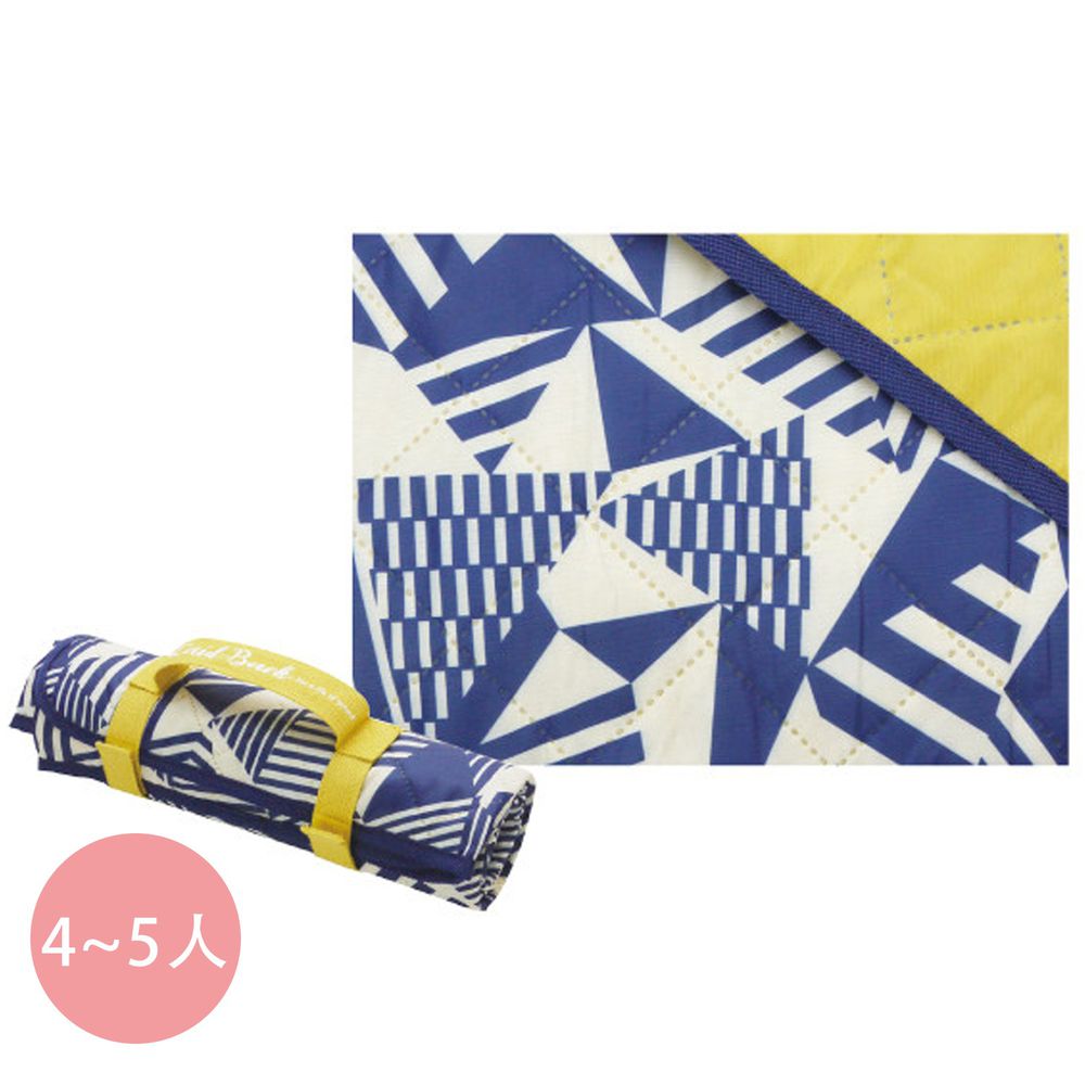 日本現代百貨 - 可機洗 撥水加工衍縫野餐墊(4-5人)-幾何三角-藍 (L(140x180cm))