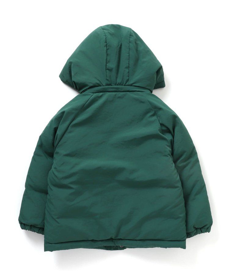 日本 BREEZE - 鋪棉保暖連帽外套-異色拼接-綠x藍