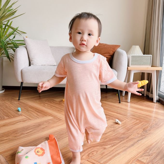 YOUrs - 竹節棉清新甜連身衣2件組-小草綠+摩卡棕