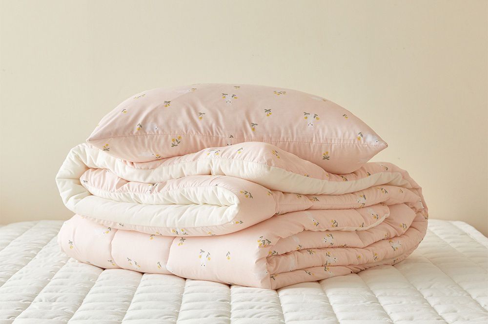 韓國 Maatila - 可水洗超細纖維棉花糖棉被-粉紅小兔