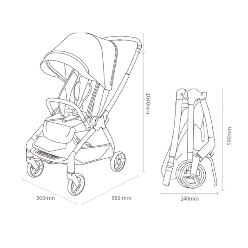 美國卡普奇Capucci - Lite雙向秒收輕便推車-水晶藍-(贈雨罩＋杯架)