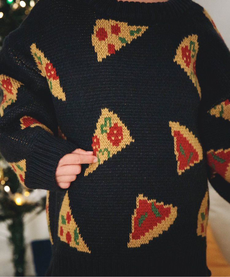 日本 BREEZE - 童趣印花柔軟針織毛衣-微笑-黑