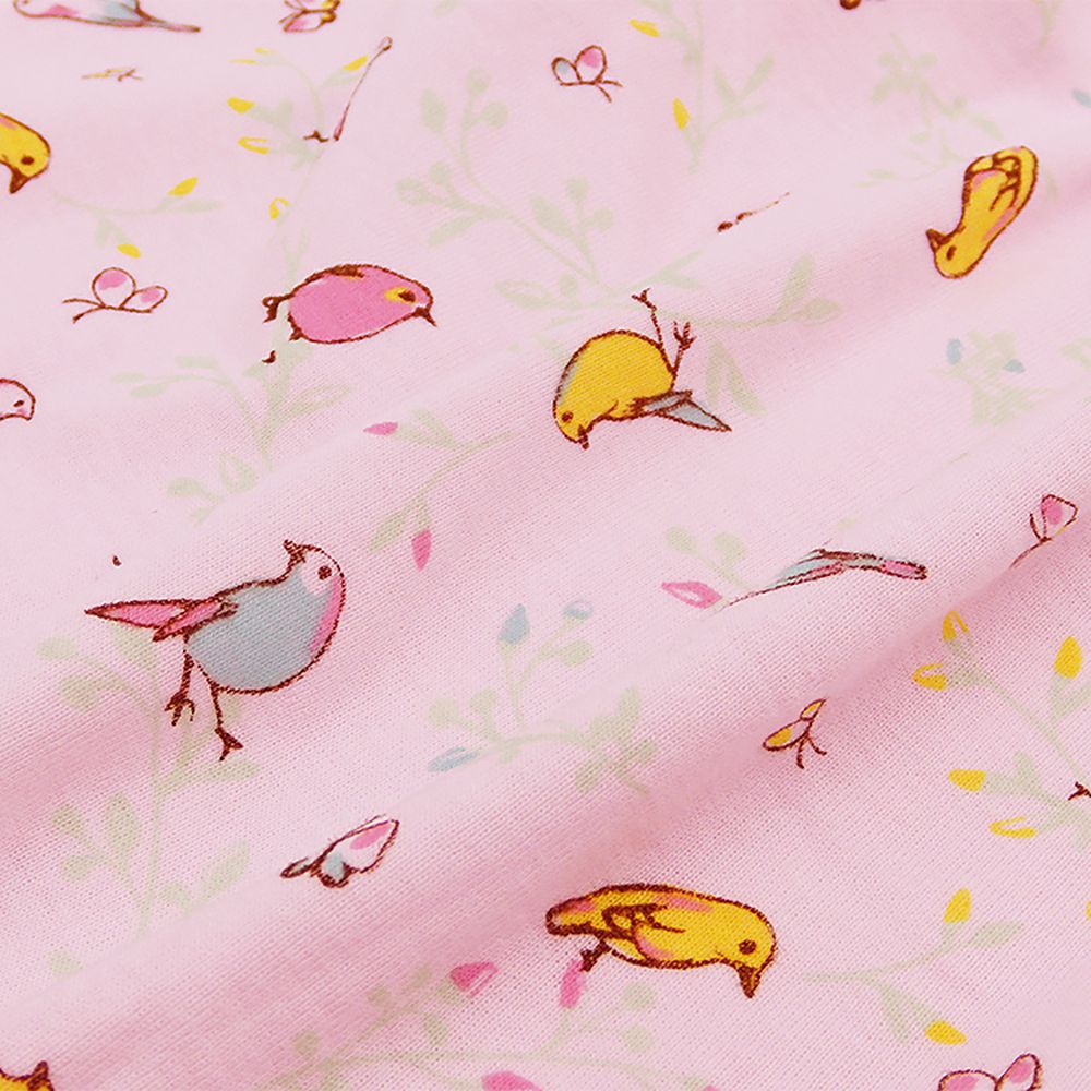 Annypepe - 女童純棉鳥語花香四角褲-淺粉 (120-150cm)