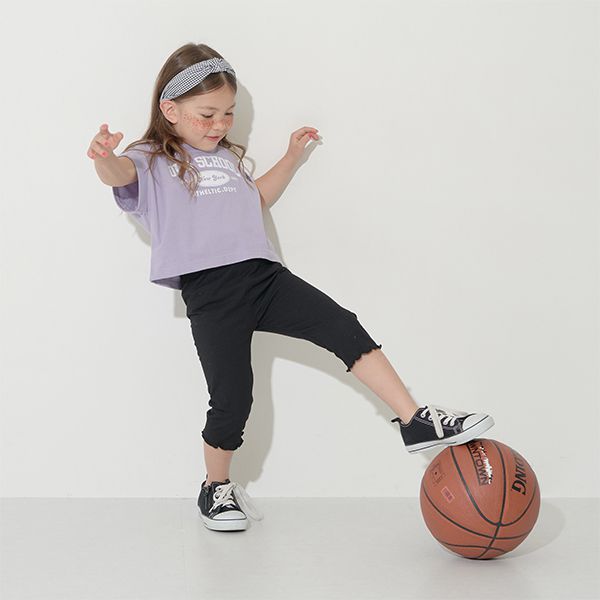 日本 Lycee mine - 羅紋麻花柔軟七分內搭褲-淺卡其