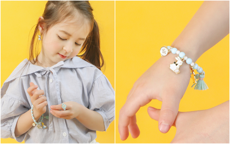 韓國 Babyblee - 童話耳夾-愛麗絲-藍