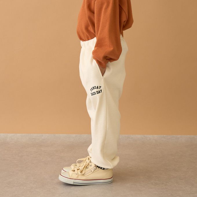 日本 b-ROOM - 舒適鬆緊縮口運動褲-卡其