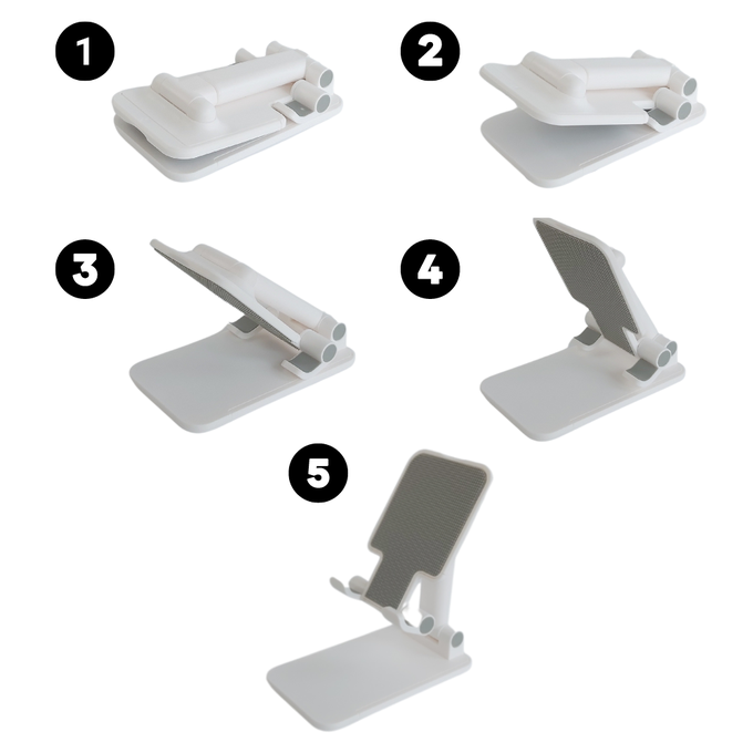 多功能折疊手機/平板架/支撐架_兩入組 (白+白)