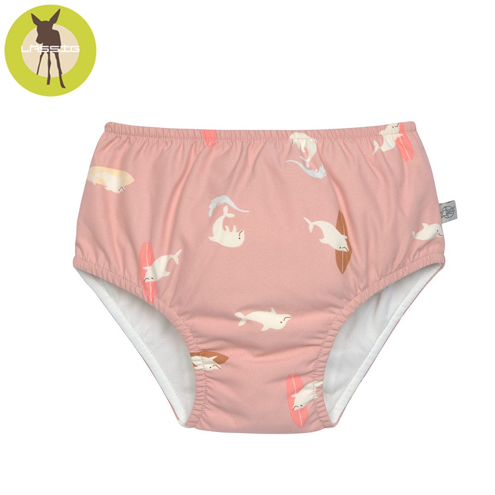 嬰幼兒抗UV游泳尿布褲-海豚粉